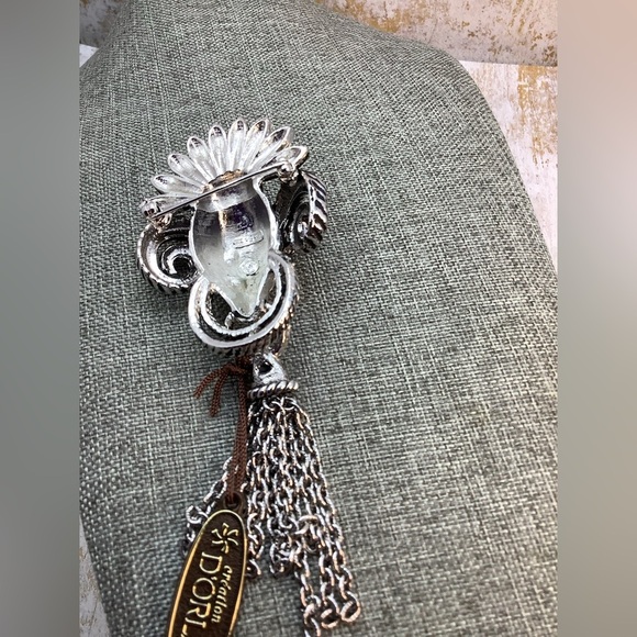 Vintage D’Orlan Silver Ram Brooch with Tassels - Picture 4 of 6